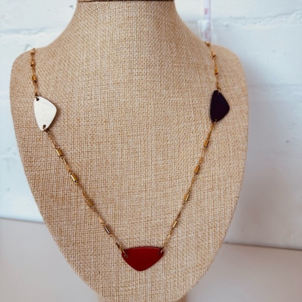 Rare Vintage Eisenberg Necklace Retro Style Colorful Enamel Link Necklace 28”‎